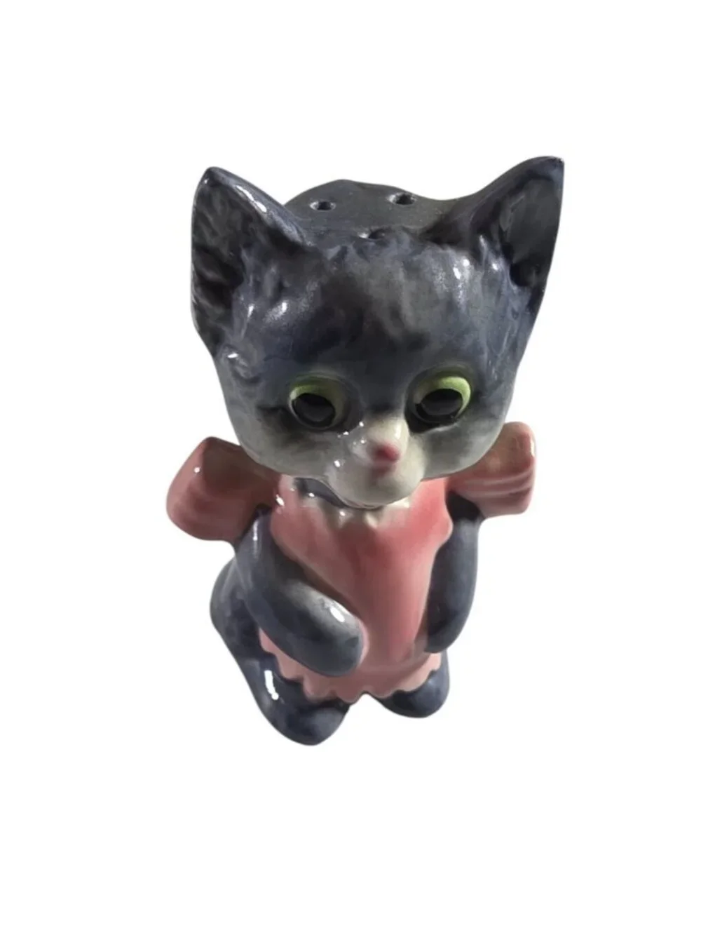 Cat Salt Pepper Shakers Vtg Ceramic With Basket By Goebel anthropomorphic